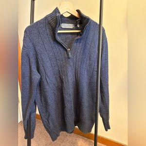 Navy quarter zip sweater